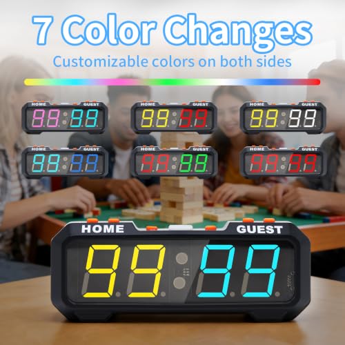 Digital Scoreboard, Tabletop LED Electronic Scorekeeper with Button Control - size: 4-Digit