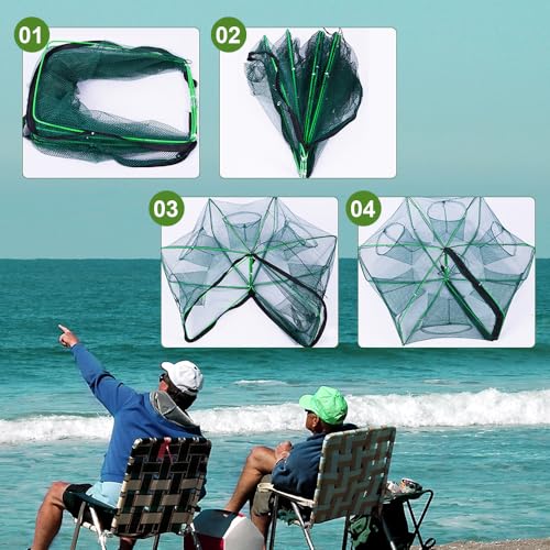 The Magic Foldable Fishing Trap, 2025 Premium The Magic Fishing Trap Fishing Kits, Fishing Net for Minnow Fish Shrimp Crawfish Crab Outdoor Fishing - color: a