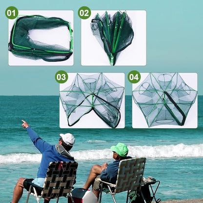 The Magic Foldable Fishing Trap, 2025 Premium The Magic Fishing Trap Fishing Kits, Fishing Net for Minnow Fish Shrimp Crawfish Crab Outdoor Fishing - color: a