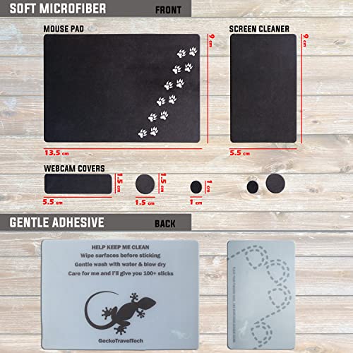 Mouse Pad Adhesive Bottom - Sticks to Any Surface - Portable - Webcam Covers and Screen Cleaner Included (Cat Paw) - color: CAT PAW