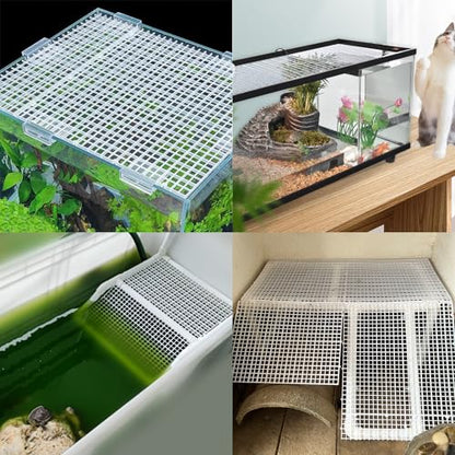 16PCS Fish Tank Dividers Lid, Aquarium Grid Bottom Isolation Tray Board, Plastic Egg Crate - color: Clear, size: 16PCS