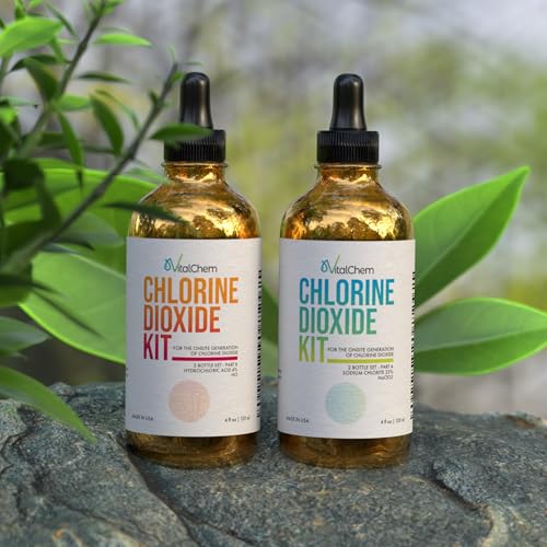 Chlorine Dioxide Kit | Glass Bottles with Droppers | Hydrochloric Acid 4-5% (HCl) and Sodium Solution | 8 oz Total