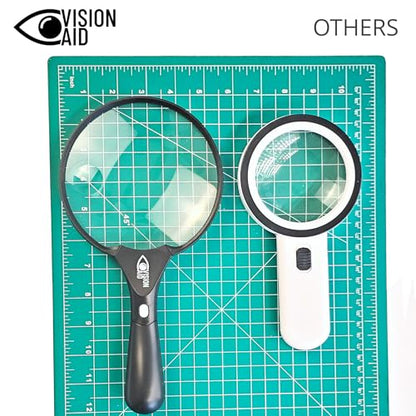Large 5.5" Magnifying Glass with LED Light (USB Rechargeable) and Hard Case — Handheld Illuminated Magnifier for Reading — Lightweight