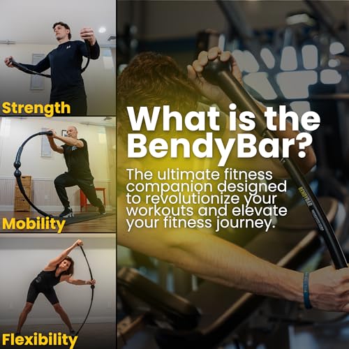 BendyBar Flexible Weighted Resistance Bar to Improve Joint Mobility, Core Strength & Balance, Adjustable Height - size: MEDIUM