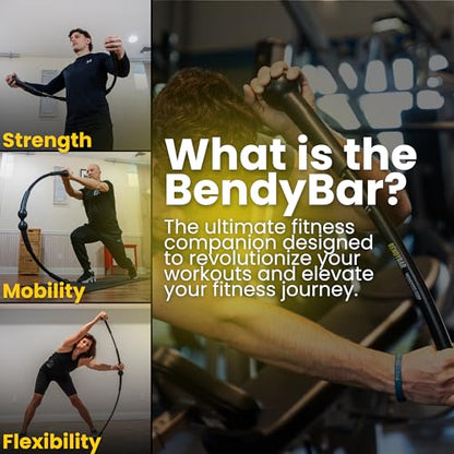 BendyBar Flexible Weighted Resistance Bar to Improve Joint Mobility, Core Strength & Balance, Adjustable Height - size: MEDIUM
