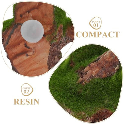Yardwe 2Pcs Floating Aquarium Decoration Set with Suction Cup Resin Moss Rockery for Fish Tank Landscaping Suspended Underwater Scenic Ornaments for Stress-Free Aquatic Habitat