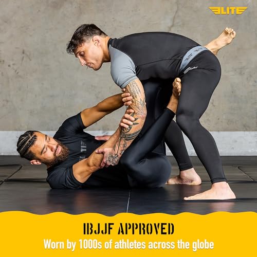 Elite Sports Men’s BJJ Spats Leggings Tights, Best Jiu Jitsu MMA no Gi spat Compression Pants for Men - size: XX-Large