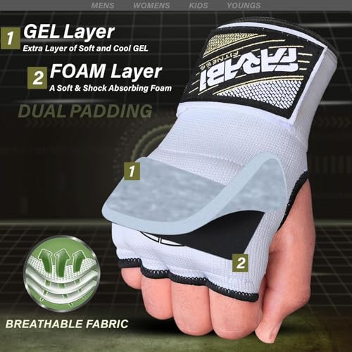 FARABI Kids Hybrid Boxing Inner Gloves Punching Boxing Gloves - color: White