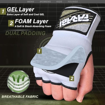 FARABI Kids Hybrid Boxing Inner Gloves Punching Boxing Gloves - color: White