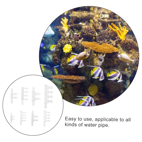 8pcs Fish Tank Hose Barbed Fitting Aquarium Tubing Connector for Oxygen Pump Versatile Soft Plastic Adapter for Projects and