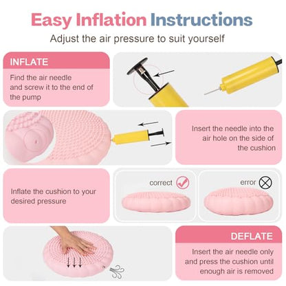 kisnbld Wobble Cushion, Balance Disc with Pump, Core & Posture Training - color: 2Pink