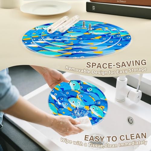 Cute Cartoon Fish Blue Transparent Acrylic Tray Spill-Proof Three-Layer Pallet Store Sundries In The Entrance Hall