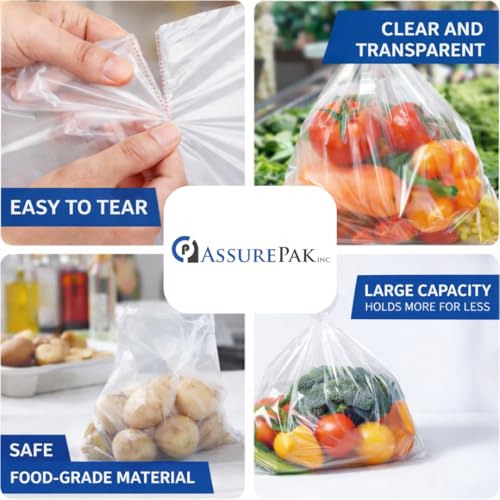 Retail Bags Direct Clear Produce Roll - 1200 Bags - 18"x24" – HDPE - 12 Microns - Natural Color - for Food Storage, Grocery Use, Small Business, Reusable Produce, Kitchen Supply, Packaging