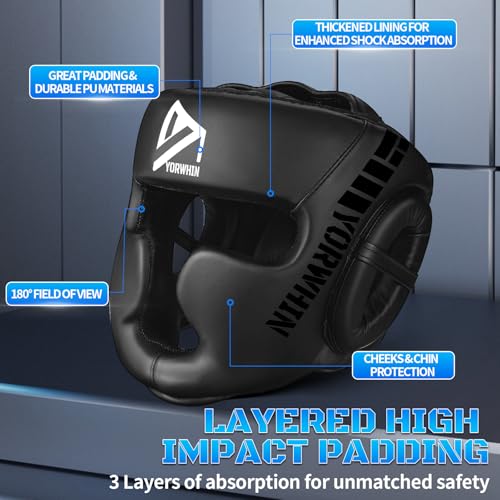 Boxing Headgear for Kids Youth, Boxing Head Sparring Gear MMA Headgear - size: Large