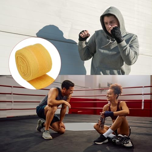 PATIKIL Boxing Hand Wraps Length Elastic Boxing Wraps - color: Yellow, size: 98 Inch/197 Inch