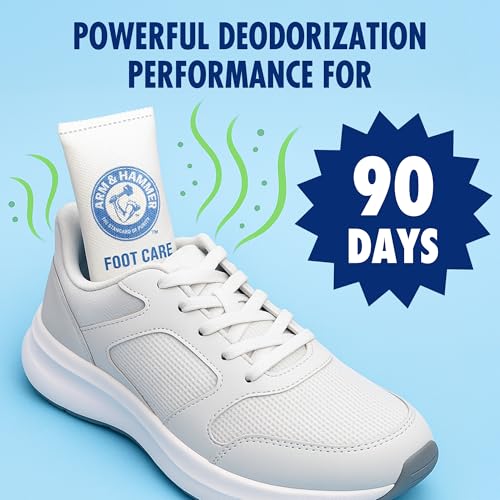 Arm & Hammer In-Shoe Odor Control Pouches, Moisture Absorbing, 4 Count