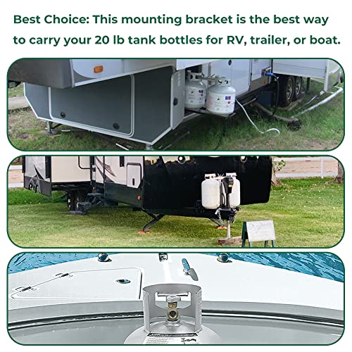 Camper RV Propane Tank 20Lbs Hold Down Bracket Holder Tank Hook Kit for RV Trailer Coleman Fleetwood Pop Up