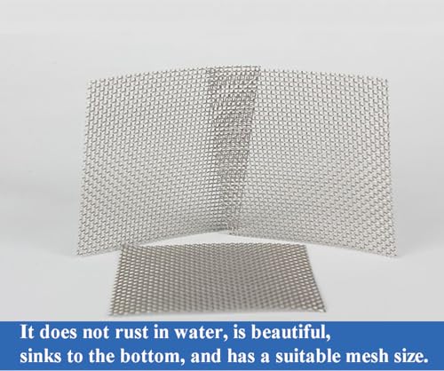 10-Pack Wire Mesh Mats, 3.15 X 3.15 Inches Wire Mesh Moss Mesh, 304 Mesh Tied with Aquatic Plants for Planting, Stainless Steel Wire Mesh Mats for Aquarium Fish Tank Plants