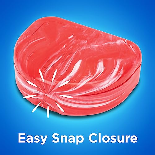 Practicon Marble Retainer Cases, Orthodontic Aligner Case, Mouth Guard Holder (3 Pack) (Red) - color: Red