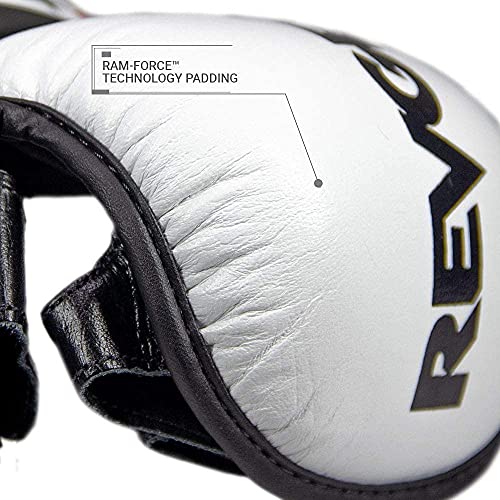 Revgear Pro Series MS1 MMA Boxing Glove, Premium Leather, Thai, MMA - color: Whie, size: Large