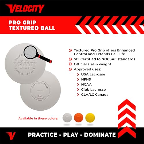 Velocity Pro Grip Lacrosse Balls - 6, 12, 18, 60 and 120 Packs - Certified for Youth, Club, High School, CLA, and College Game Play - color: White, size: 120 Balls