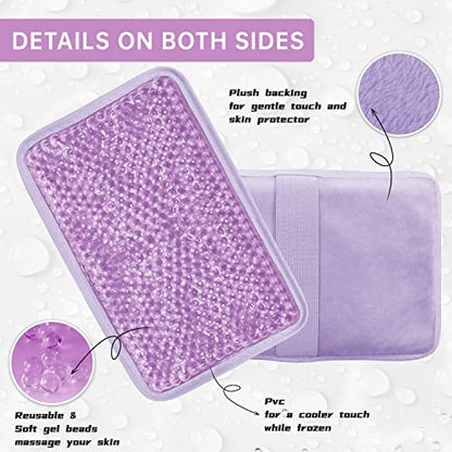 Gel Ice Pack for Injuries Ice Bag with Strap-1 Pack Reusable Hot Cold Pack - color: Purple-1 Pack