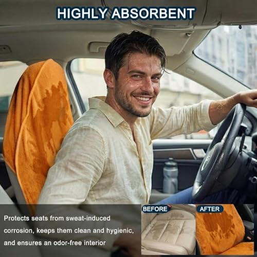 Car Seat Towel Cover, Universal Front Seat Protector for Cars, SUVs and Trucks, Sweat Towel Car Seat Cover for Gym, Yoga, Swimming, Pets and Family Travel, Golden Sunset, 2 Pack - color: Golden Sunset
