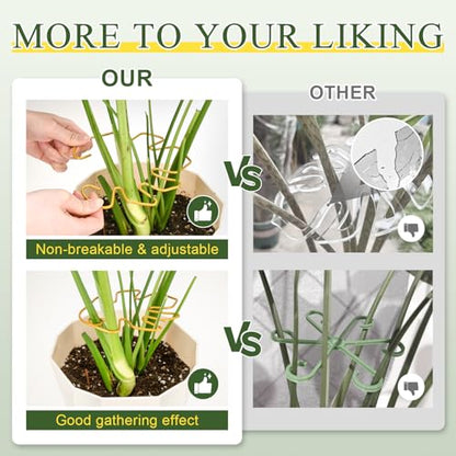 5PCS Monstera Plant Support, Metal Plant Supports Plant Stem Holder Durable Sturdy Plant Stabilizer for Indoor Plants Climbing Plants Outdoor Moss Pole Thriving Growth (Gold) - size: 5.9*5.9/5