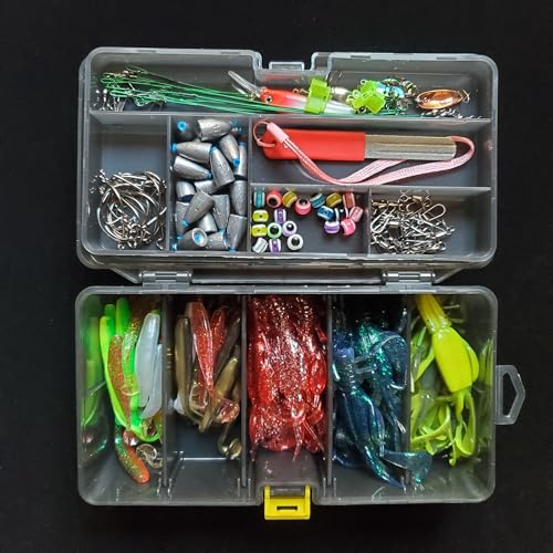 Multifunctional Storage Box Premium PP Black Translucent 2-Layer 11 Compartments Removable Dividers Anti-Oxidation Portable Organizer for Fishing Lures Screws Snacks Medicine Jewelry