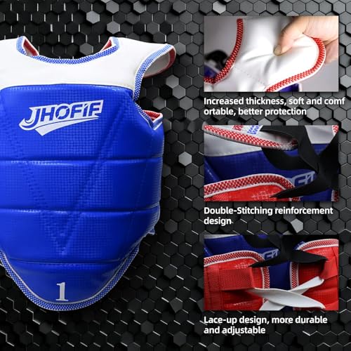 Martial Arts Chest Guard - Boxing Body Protector, Reversible Taekwondo Sparring Gear with Adjustable Straps, High-Density Foam Padding for MMA/Karate Training - size: 3