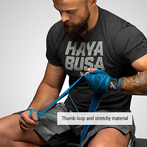 Hayabusa 4.0 Perfect Stretch Boxing Hand Wraps | Boxing Hand Wraps, Boxing Wraps, Muay Thai Hand Wraps, Wrist Wraps Boxing, Hand Wraps for Boxing Gloves, 180 Inch Hand Wraps - color: Blue Geo, size: 180"