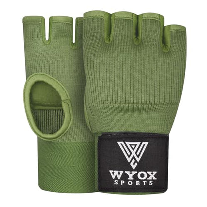 WYOX Boxing Hand Wraps Inner Gloves & Curved Focus Mitts Bundle for Men & Women Adults – 80cm Wrist Support, Gel Padding, MMA Muay Thai Kickboxing Training Gloves & Pads