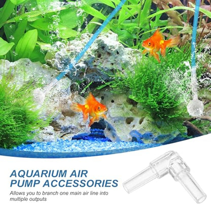 Aquarium Air Valve Connector, Aquarium Air Pump Accessories L Connector Plastic Inline Tubing, (12 Pcs), Intended for Fish Tank Oxygenation System - style: L Connector
