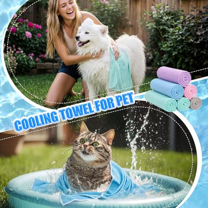 Shellwei 50 Pcs 40 x 12 Cooling Towel Bulk for Neck and Face - color: Multicolor