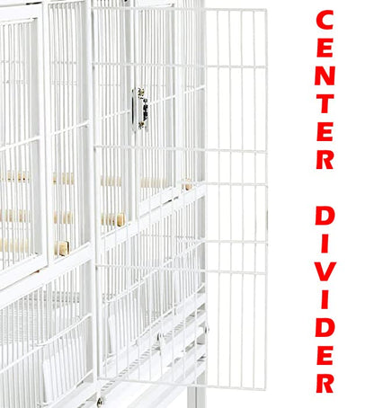 Single Sturdy Stackable Center Divided Breeder Breeding Bird Flight Double Rolling Cage for Aviaries Canaries Cockatiels Finches Budgies Small Parrots Single Story