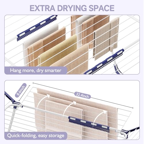 APEXCHASER Clothes Drying Rack, Drying Rack Large Space with 4 Wings - style: 4 Wings