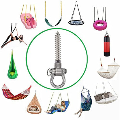 2 Permanent Anti Rust Bearing Hanger Heavy Duty, 1500 LBS, 180° Swing Hardware, for Yoga Hammock Chair sandbag Playground Accessories - size: 5.5"of 2 Pack