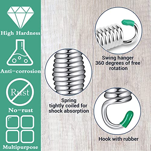 2 PCS Hammock Chair Spring, Premium Porch Swing Springs Hold up to 1300lbs, Heavy-Duty Chrome Springs for Hanging Chairs, Ceiling Mount, Porch Swings, Punching Bag