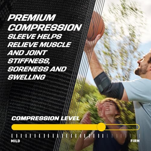 Futuro™ Premium Compression Elbow Sleeve, with Wrap-Around Strap and Two Gel Pressure Pads, for Mild Tendonitis, Golfer’s_Elbow,Tennis Elbow,Swelling, Sprains, and Strains,Large/X-Large (Pack of 12) - size: Large/X-Large (Pack of 12)