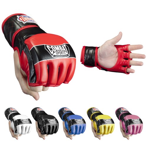Combat Sports Traditional MMA Fight Gloves - color: Black / Blue, size: Standard