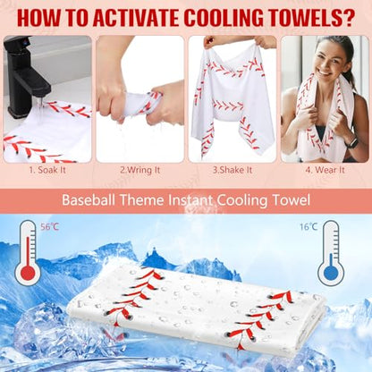 12 Pcs Cooling Towels Sweat Rag Baseball Cooling Towels - color: White, size: Baseball