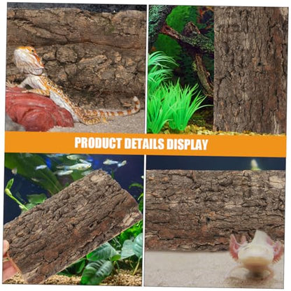 3pcs Natural Cork Reptile Background Panels Terrarium Bark Backdrop for Fish Tanks and Reptile Cages Reusable Habitat Decoration for Lizards Snakes Tortoises and Amphibians