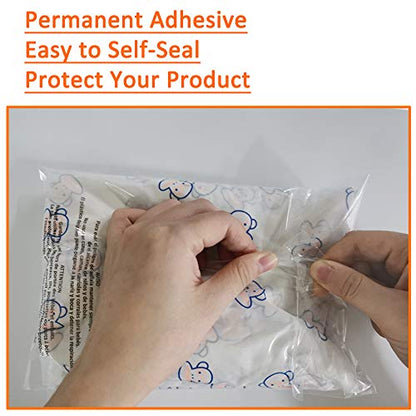 1000 Count 6x9 Inch Self Seal Clear Poly Bags with Suffocation Warning for Packaging, Shipping with Permanent Adhesive(1.5mil) - size: 6x9 Inch (1000 Count)