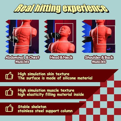 Adjustable Height Silicone Human Freestanding Punching Dummy Boxing MMA Training Bag