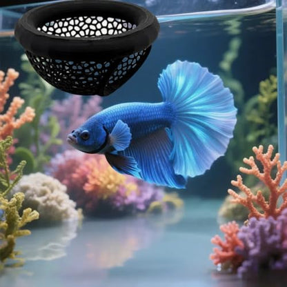 Laoha 2 PCS Floating Betta Hammock & Shrimp Shelter – 3D Printed Aquarium Decor with Feeding Ring, Safe Resting Spot for Betta Fish, Shrimp and Small Fish