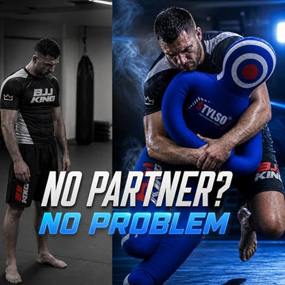 Unfilled Grappling Dummy – Adult Life Size Wrestling & BJJ Training Dummy, MMA Jiu Jitsu Judo Takedown & Throwing Practice, Heavy-Duty Triple-Stitched Canvas Submission Dummy - color: Blue, size: 6ft / 72"