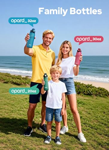 Opard Zip 30oz Plastic Water Bottle Dishwasher Safe, Leakproof Flip-Top Lid, BPA Free Tritan, Wide Mouth Reusable Sports Water Bottle for Gym Hiking Commuting Outdoor Travel and School - color: Teal Pink, style: 30 Ounces