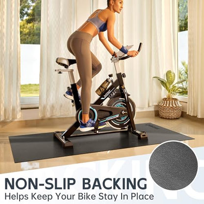 Exercise Equipment Mat for Bike, Treadmill, Elliptical, Yoga - size: 96"L x 48"W x 0.2"Th