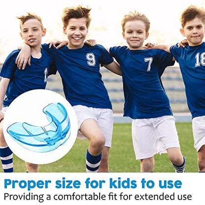 TOODOO 6 Pieces Youth Braces Mouth Guard with Cases, White, Blue - color: Transparent, Transparent Blue