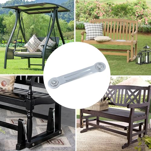 Glider Bearing Arm Bracket Replacement, 4Pcs Silver, 6.9 Inch Length & 5.5 Inch Hole Center, Hardware Rocker Parts for Patio Glider, Garden Bench, and Chair Repair - color: Silver, size: L 6.9" x 5.5" Centers